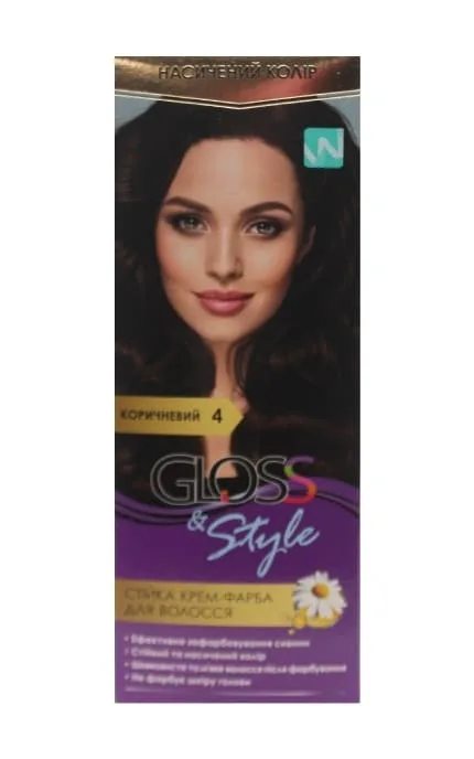 Крем-фарба для волосся Gloss&Style 4 Коричневий 130 мл