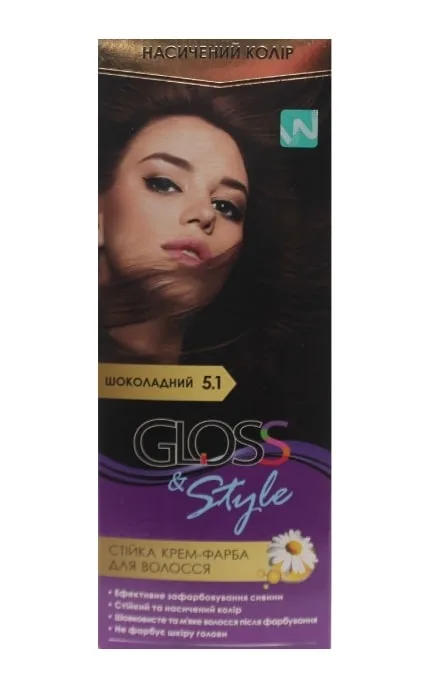 Крем-фарба для волосся Gloss&Style 5.1 Шоколадний 130 мл