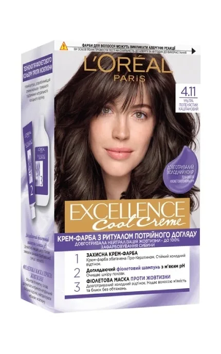 Крем-фарба для волосся L'Oréal Paris Excellence Cool Creme тон 4.11 1 шт