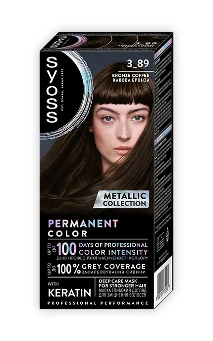 Крем-фарба для волосся Syoss Стійка Metallic Collection 3_89 Кавова Бронза