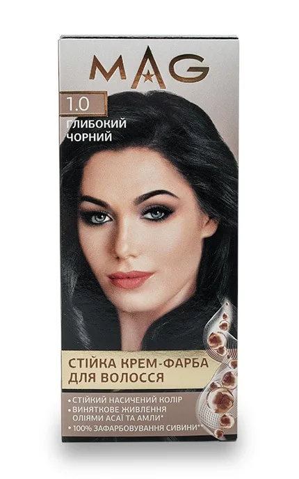 Крем-фарба для волосся стійка M.A.G. відтінок 1.0 глибокий чорний 120 мл