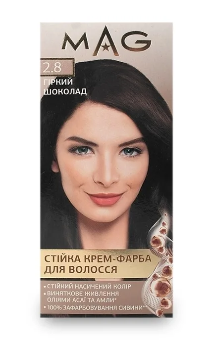 Крем-фарба для волосся стійка M.A.G. відтінок 2.8 гіркий шоколад 120 мл