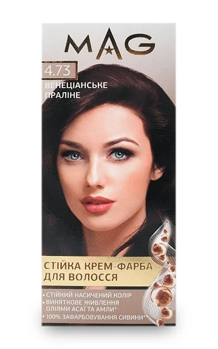 Крем-фарба для волосся стійка M.A.G. відтінок 4.73 венеціанське праліне 120 мл