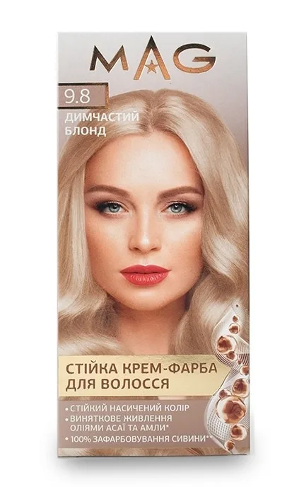 Крем-фарба для волосся стійка M.A.G. відтінок 9.8 димчастий блонд 120 мл