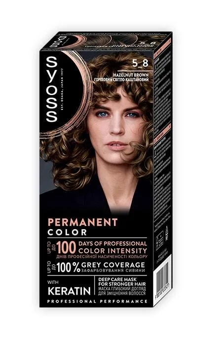 Крем-фарба для волосся стійка Syoss Permanent Coloration відтінок 5_8 лісовий горіх коричневий 1 шт