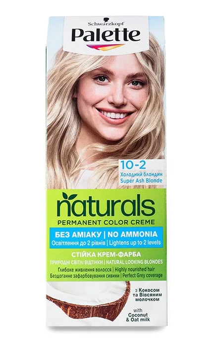 Крем-фарба стійка для волосся Palette Naturals №10-2 Холодний блондин 1 шт