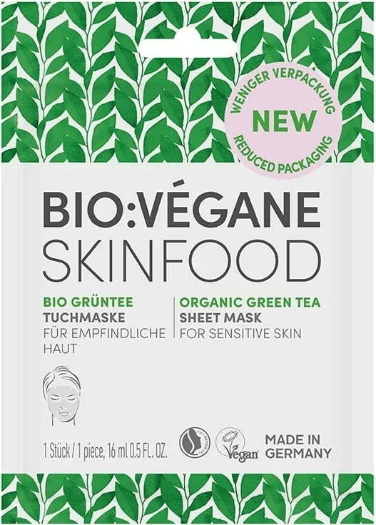 Маска Bio:Vegane (Біо Веган) Органічний зелений чай для чутливої шкіри обличчя 16 мл