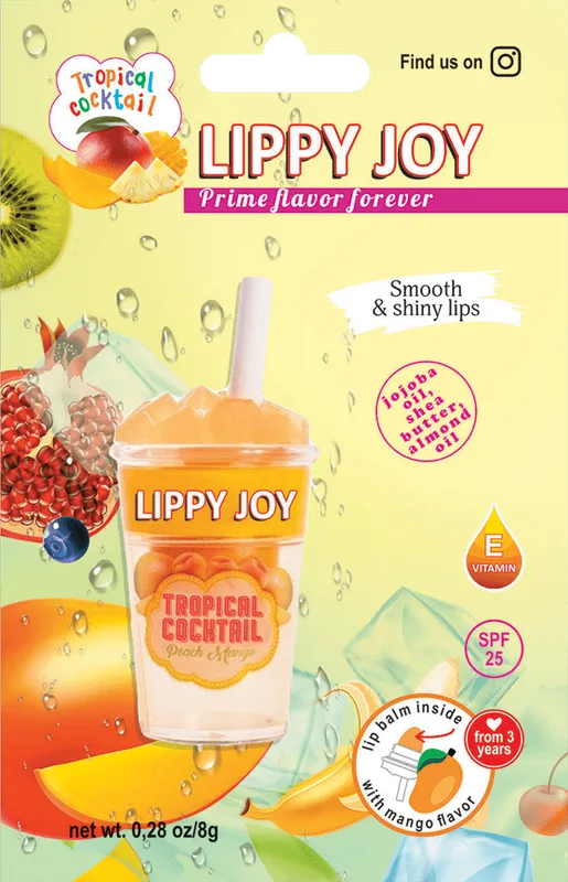 Бальзам для губ Lippy JOY Tropical Cocktail з ароматом манго 8 г