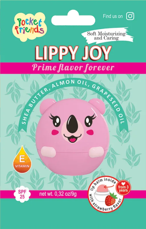 Бальзам для губ Lippy JOY POCKET FRIENDS коала полуниця 9 г