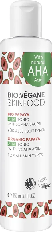 Тонік Bio:Vegane (Біо Веган) з АНА кислотами Органічна Папая для всіх типів шкіри обличчя 150 мл