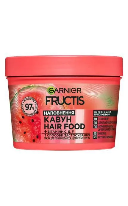 Маска для волосся Garnier Fructis Superfood Соковитий кавун 390 мл