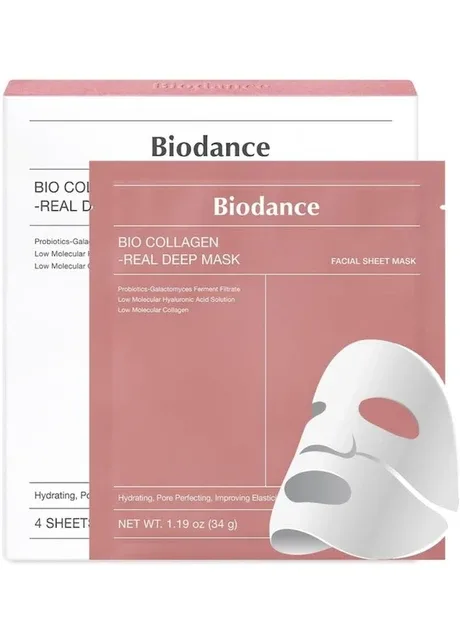 Набір колагенових гідрогелевих масок Bio-Collagen Real Deep Mask для глибокого зволоження 4 шт 136 мл Biodance (354379790)