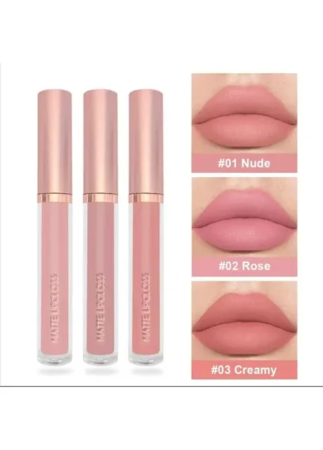 Набір водостійких рідких нюдових матових помад Mirsist Matte Lipstick C 3 шт Iman Of Noble (307929211)