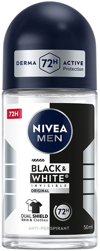Антиперспірант NIVEA MEN Чорне та Біле невидимий: класичний кульковий 50 мл