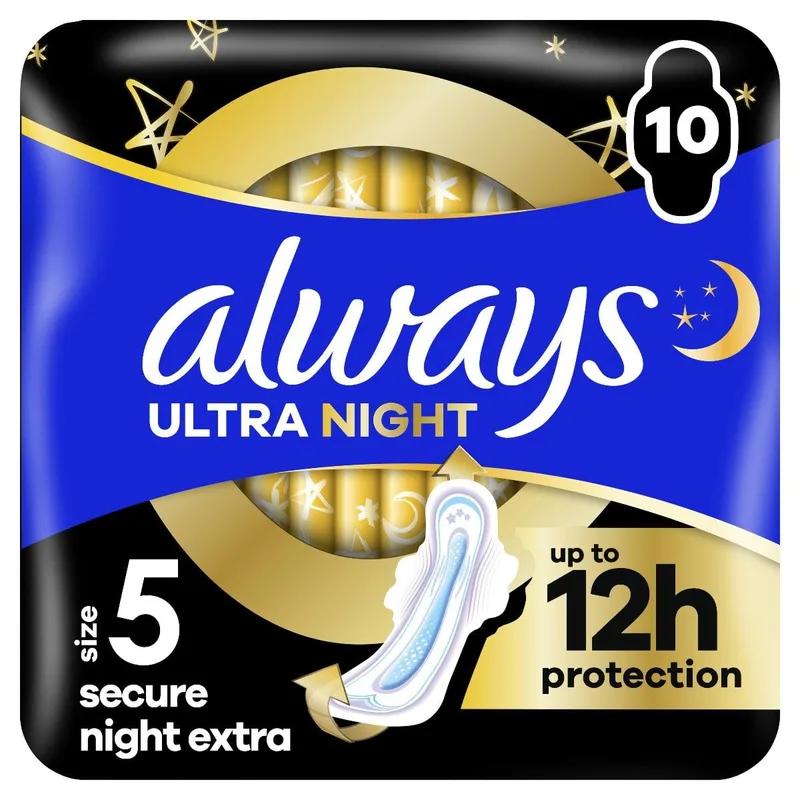 Гігієнічні прокладки Always Ultra Secure Night Extra Розмір 5, 10 шт.