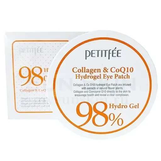Гідрогелеві патчі для очей з колагеном і коензимом Petitfee Collagen & Co Q10 Hydro Gel Eye Patch 60 шт