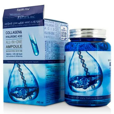 Сироватка з колагеном і гіалуроновою кислотою FarmStay Collagen & Hyaluronic Acid All-in-One Ampoule 250 мл