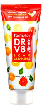 Вітамінна очищуюча пінка для обличчя FarmStay DR.V8 Vitamin Foam Cleansing