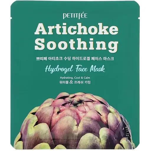 Гідрогелева маска Petitfee Artichoke Soothing Hydrogel Face Mask Артишок, 32 г, 1 шт.
