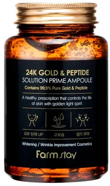 Антивікова ампульна сироватка з золотом і пептидами FarmStay 24K Gold & Peptide Perfect Ampoule