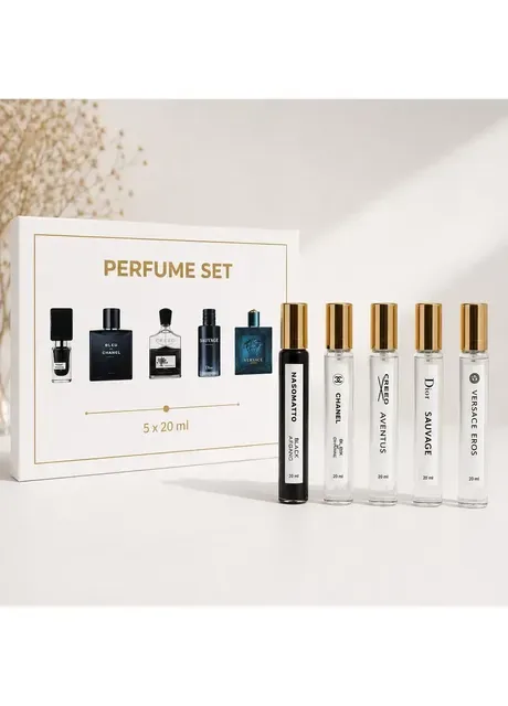 Набір чоловічих парфумів 5×20 мл Aventus, Sauvage, Eros, Bleu, Black Afgano No Brand (408769017)