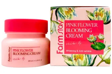 Крем для обличчя з екстрактом пелюсток лілії FarmStay Pink Flower Blooming Cream Water Lily