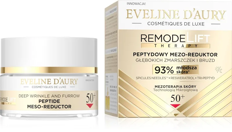 Мезо-крем Eveline пептидний проти глибоких зморшок 50+ D’AURY RemodeLift Therapy, 50 мл