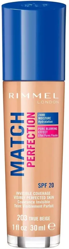 Тональна основа Rimmel Match Perfection 203 True Beige 30 мл