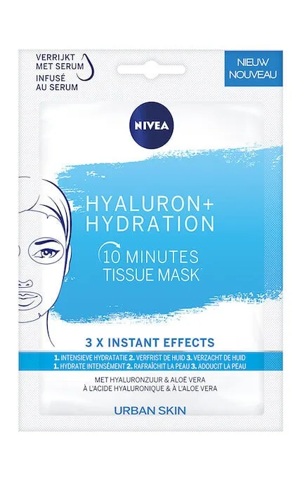 Маска для обличчя Nivea тканинна з гіалуроновою кислотою і алое вера 1 шт
