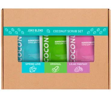 Набір скрабів на основі кокосової стружки Joko Blend Coconut Body Scrub (scrub/3pieces/50g)