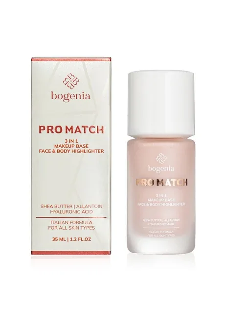 База-хайлайтер під макіяж MATCH 3 in1 Makeup Base, Face & Body Highlighter 35 мл BG613 Bogenia (408352077)