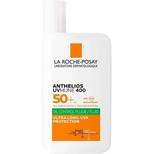 Сонцезахисний флюїд La Roche-Posay Anthelios UVMune 400 Oil Control SPF 50+ з матуючим ефектом для жирної чутливої шкіри обличчя 50 мл