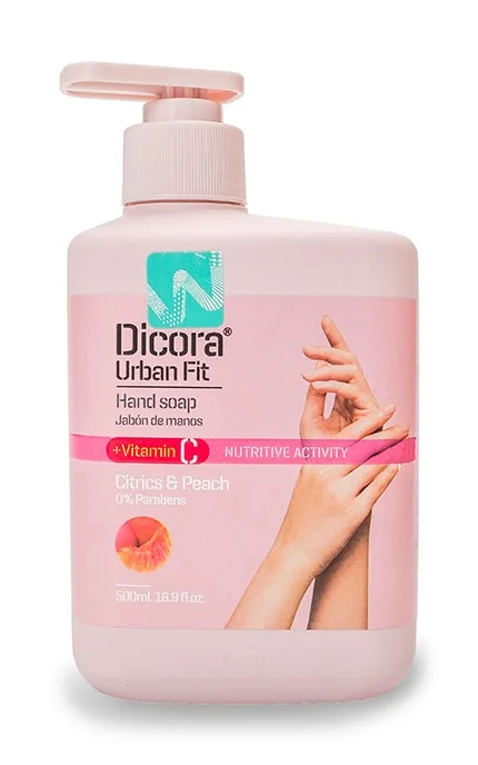 Мило для рук рідке Dicora Urban Fit З вітаміном С Лимон та Персик 500 мл