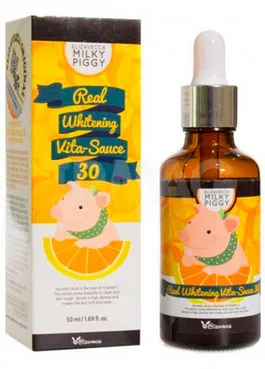 Освітлююча сироватка з вітаміном СElizavecca Milky Piggy Real White Vita-Sauce 30 Ampoule