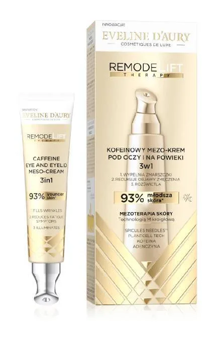 Мезо-крем з кофеїном 3-в-1 Eveline Cosmetics для шкіри навколо очей 15 мл
