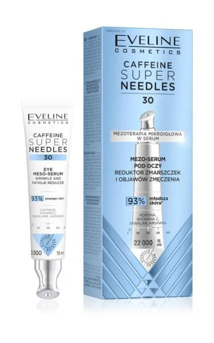 Мезо-сироватка Eveline Cosmetics Caffeine Super Needles 30 для шкіри навколо очей 15 мл