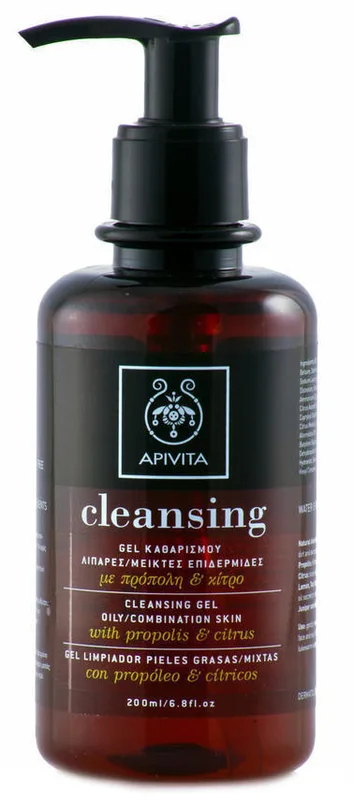 Гель Apivita (Апівіта) Cleansing очищуючий для жирної/комбінованої шкіри з прополісом і цитрусом 200 мл