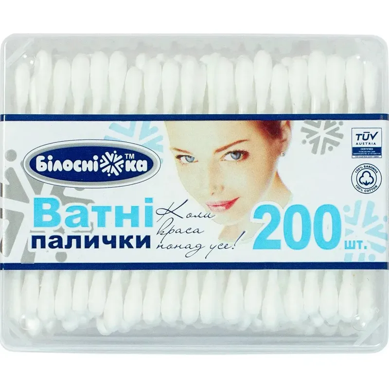 Палички ватні Білосніжка коробка