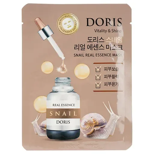 Маска для обличчя Jigott Doris Snail Real Essence Mask Муцин равлика, 25 мл