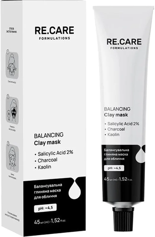 Маска для обличчя RE.CARE Balancing Clay Mask глиняна балансувальна 45 мл