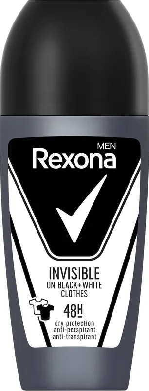 Антиперспірант кульковий Rexona Men невидимий на чорному і білому одязі 50 мл