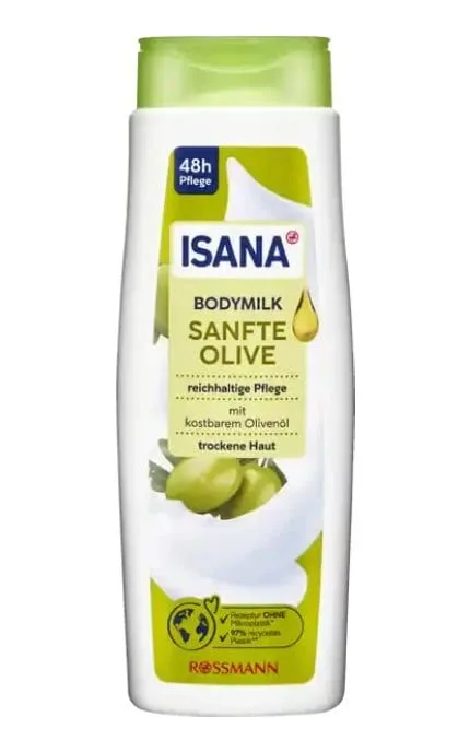 Молочко для тіла Isana Bodymilk Sanfte Olive Rossmann Олива Для сухої шкіри 400 мл