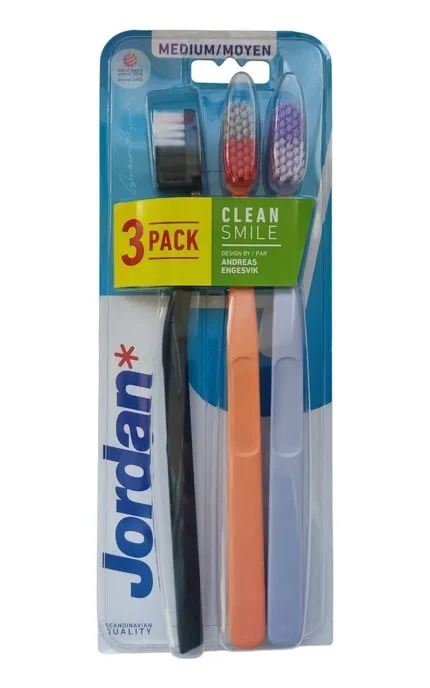 Набір Зубних щіток Jordan Clean Smile Середньої жорсткості 3 шт