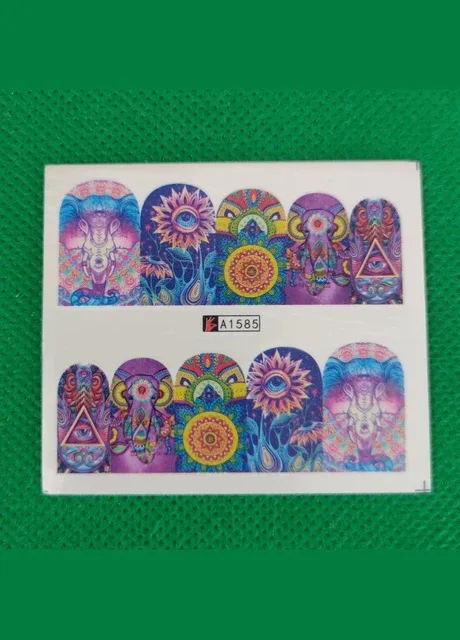 Слайдери для нігтів Індійські слони А1585 No Brand Слайдери (346125106)