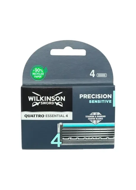 Змінні картриджі для гоління чоловічі Quattro Titanium Sensitive 4 леза 4 шт Wilkinson Sword (337508462)