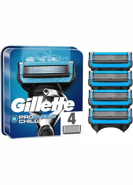 Змінні кассети для гоління (леза картриджі) чоловічі 4 шт Gillette Fusion5 ProShield Chill (322931826)