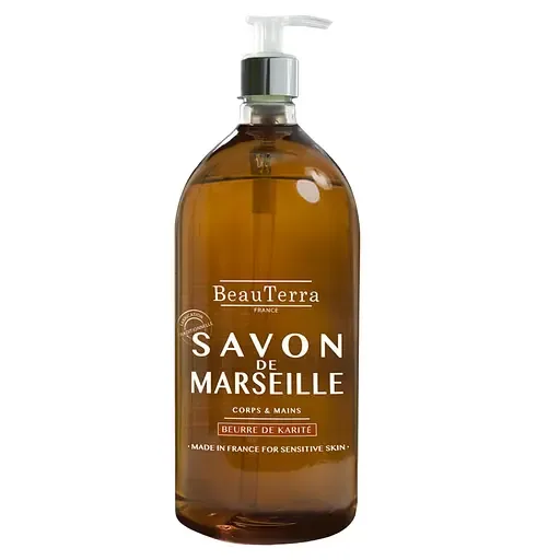 Рідке мило BeauTerra Savon de Marseille з олією каріте, 300 мл