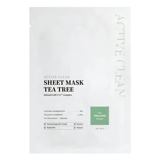 Тканинна маска Village 11 Factory Active Clean Sheet Mask Tea Tree, з чайним деревом 23 г