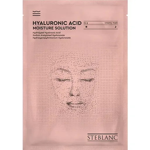 Тканинна крем-маска для обличчя Steblanc Hyaluronic Acid Moisture Solution Зволожуюча з гіалуроновою кислотою, 25 г