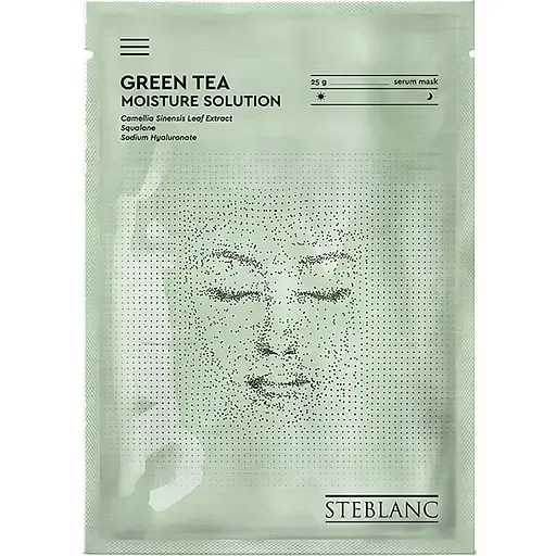 Тканинна маска-сироватка для обличчя Steblanc Green Tea Moisture Solution Зволожуюча з екстрактом зеленого чаю, 25 г